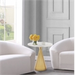 Pemberly Row Set of 2 Contemporary White Marble Top End Tables
