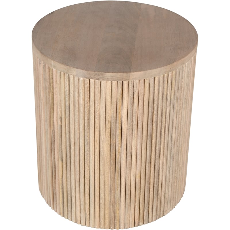Pemberly Row Set of 2 Contemporary Wood End Tables in Natural