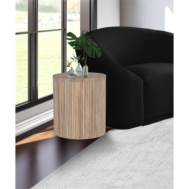 Pemberly Row Set of 2 Contemporary Wood End Tables in Natural