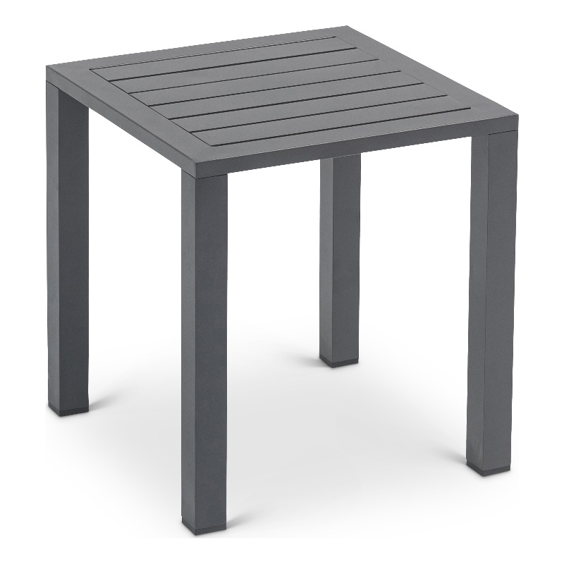 Pemberly Row Set of 2 Contemporary Outdoor Patio End Tables in Gray