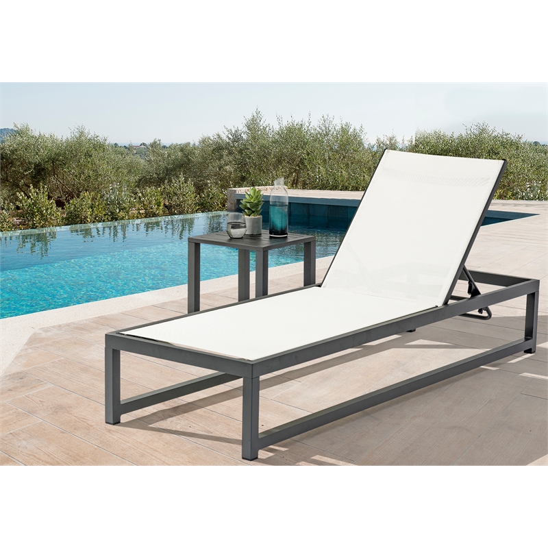 Pemberly Row Set of 2 Contemporary Outdoor Patio End Tables in Gray