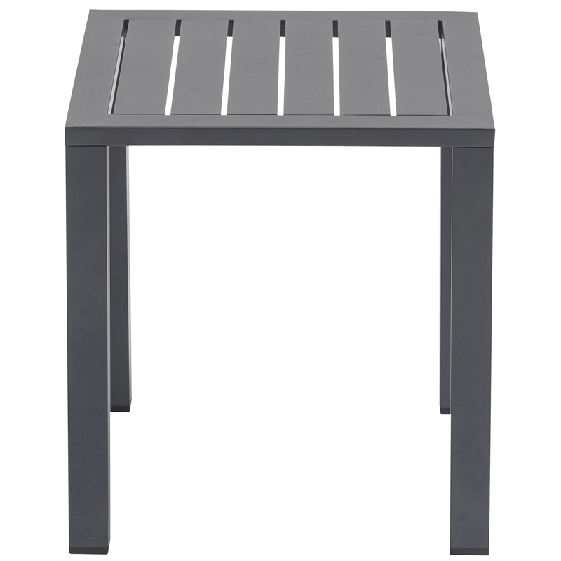 Pemberly Row Set of 2 Contemporary Outdoor Patio End Tables in Gray