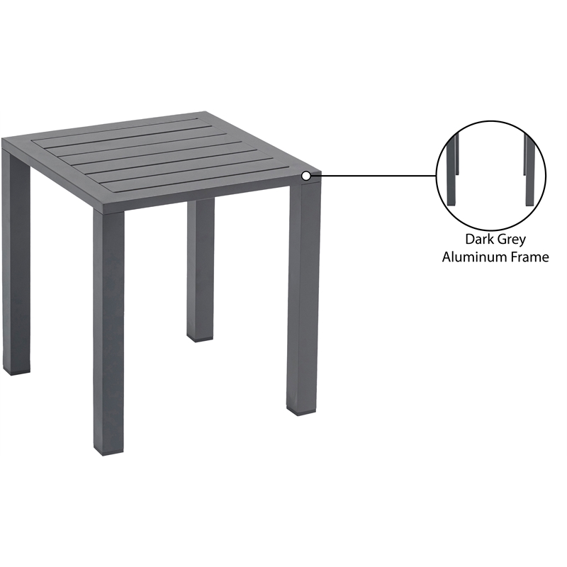 Pemberly Row Set of 2 Contemporary Outdoor Patio End Tables in Gray