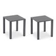 Pemberly Row Set of 2 Contemporary Outdoor Patio End Tables in Gray