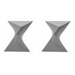 Pemberly Row Set of 2 Modern Plastic angle End Tables in Gray