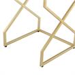 Pemberly Row Set of 2 Square Marble Top Nesting End Tables in Gold