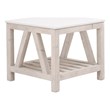 Pemberly Row Set of 2 Contemporary Spruce Wood End Tables in White Wash