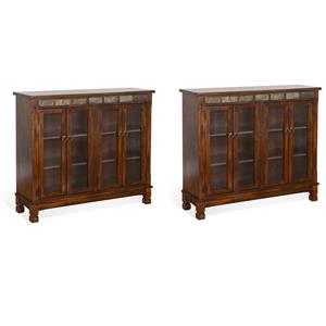 Pemberly Row Set of 2 42&quot Traditional Wood Bookcases in Dark Chocolate