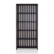 Pemberly Row Set of 2 Wood 5-Shelf Bookcases in Dark Gray and Black