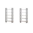 Pemberly Row Set of 2 Contemporary Wood 5-Tier Bookcases in Antique White