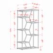 Pemberly Row Set of 2 Metal 7-Shelf Bookcases in Chrome and White