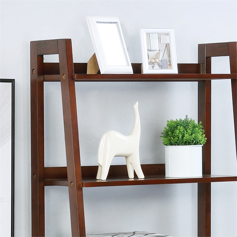 Pemberly Row Set of 2 Transitional Wood 1-Drawer Bookcases in Cherry