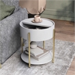 Pemberly Row Set of 2 Wood End Tables with Hidden Storage in White