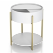 Pemberly Row Set of 2 Wood End Tables with Hidden Storage in White