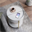 Pemberly Row Set of 2 Wood End Tables with Hidden Storage in White