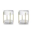 Pemberly Row Set of 2 Wood End Tables with Hidden Storage in White