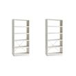 Pemberly Row Set of 2 Wood 5 Open Shelves Bookcases in Cream Weave
