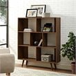 Pemberly Row Set of 2 Modern Particleboard Wood Bookcases in Walnut