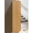 Pemberly Row Set of 2 5-Shelf 5 Door Multi-Purpose Wooden Bookcases in Beige