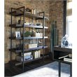Pemberly Row Set of 2 Contemporary 5-Shelf Bookcases in Brown