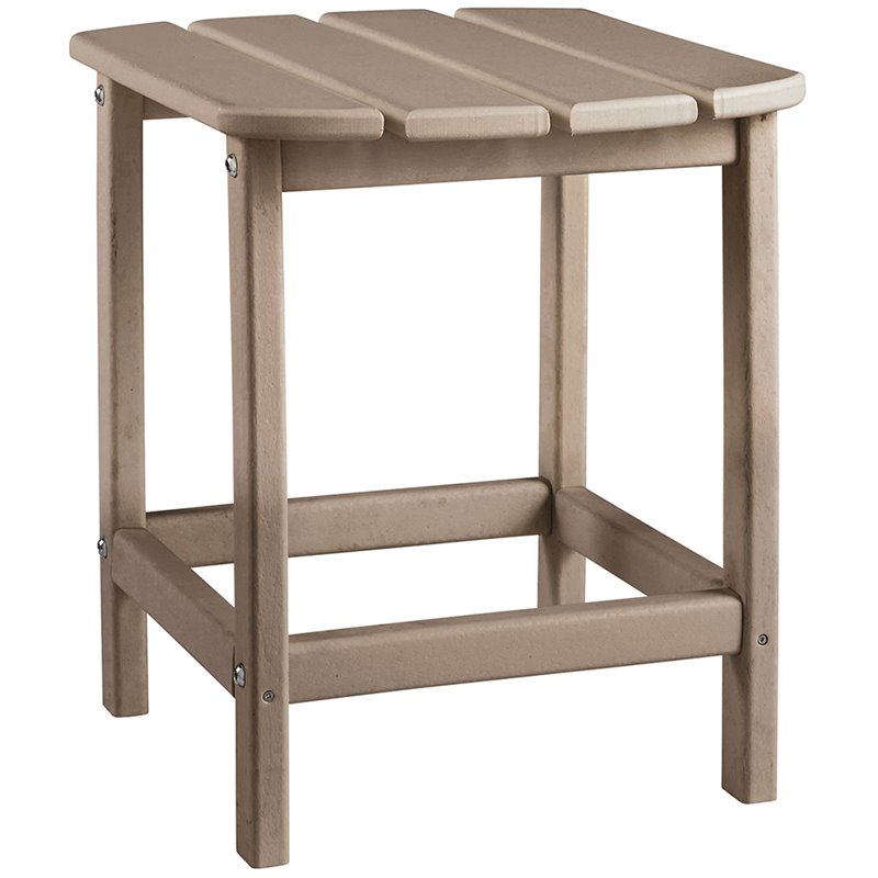 Pemberly Row Set of 2 Contemporary Patio End Tables in Grayish Brown