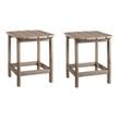 Pemberly Row Set of 2 Contemporary Patio End Tables in Grayish Brown