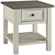 Pemberly Row Set of 2 Contemporary 1-Drawer End Tables in Antique White