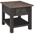 Pemberly Row Set of 2 Contemporary 1-Drawer End Tables in Grayish Brown