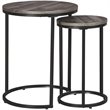 Pemberly Row Set of 2 2 Piece Nesting End Tables Set in Gray and Black