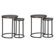 Pemberly Row Set of 2 2 Piece Nesting End Tables Set in Gray and Black