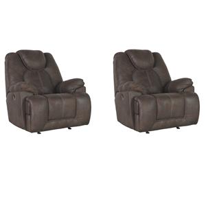 pemberly row set of 2 contemporary power rocker recliner in coffee
