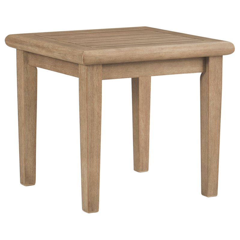 Pemberly Row Set of 2 Square Patio End Tables in Grayish Brown