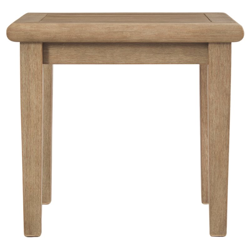 Pemberly Row Set of 2 Square Patio End Tables in Grayish Brown