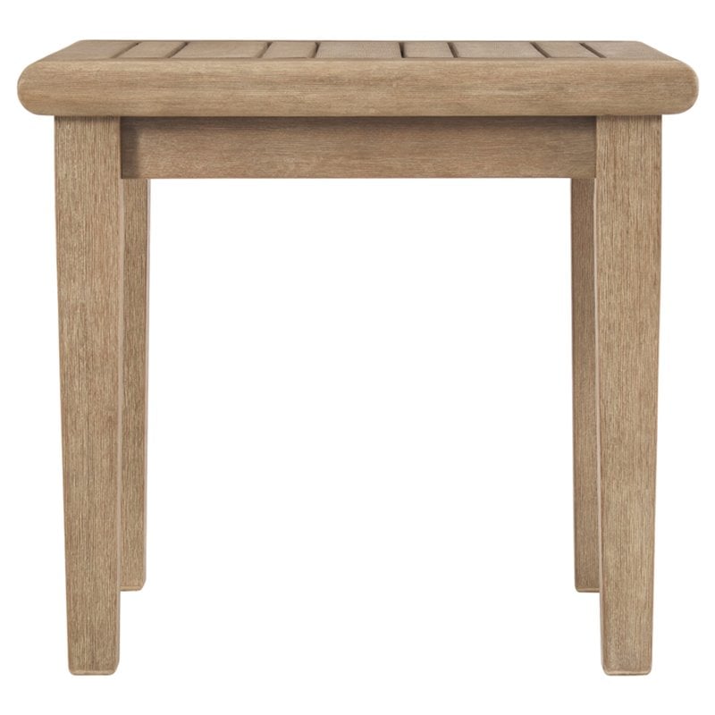 Pemberly Row Set of 2 Square Patio End Tables in Grayish Brown