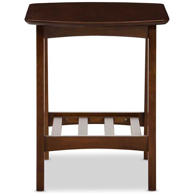 Pemberly Row Set of 2 Contemporary End Tables in Dark Walnut