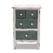 Pemberly Row Set of 2 Farmhouse 5-Drawer Wood End Tables in White and Teal
