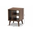 Pemberly Row Set of 2 Contemporary Wood End Tables in Brown Finish