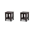 Pemberly Row Set of 2 Contemporary Dark Browned Wood End Tables