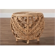 Pemberly Row Set of 2 Modern Bohemian Natural Browned Rattan End Tables