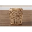 Pemberly Row Set of 2 Modern Bohemian Natural Browned Rattan End Tables