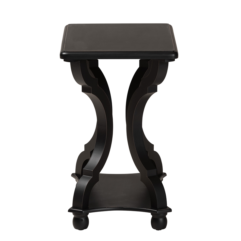 Pemberly Row Set of 2 Classic and Traditional Black Wood End Tables