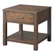Pemberly Row Set of 2 Contemporary Square End Tables in Walnut