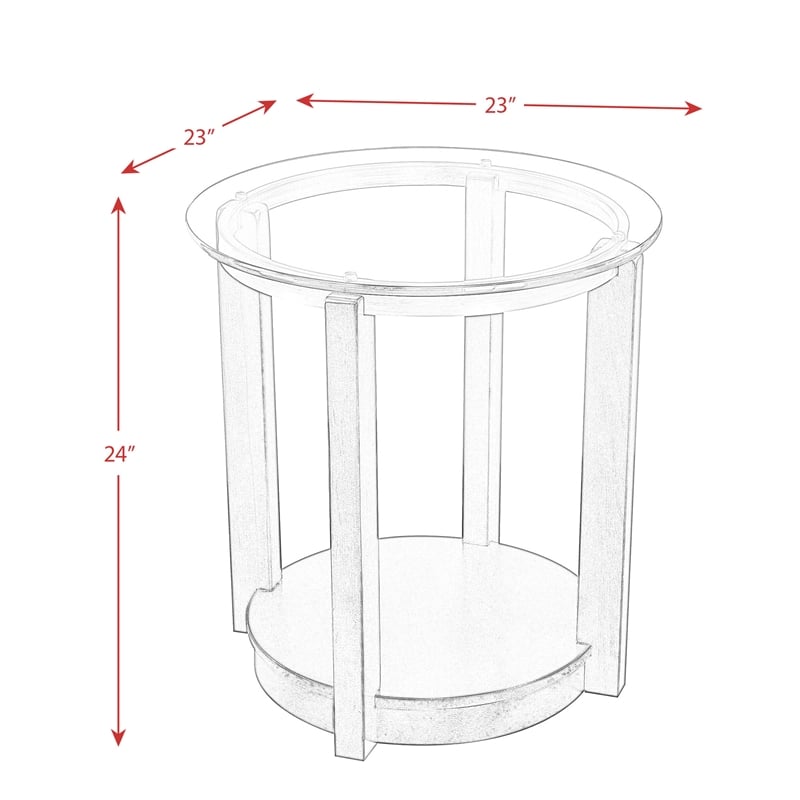 Pemberly Row Set of 2 Contemporary Glass Top End Tables in Espresso