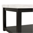 Pemberly Row Set of 2 Wood Frame and Marble Top End Tables in White/Black