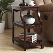 Pemberly Row Set of 2 Contemporary 2-Shelf Wooden End Tables in Espresso