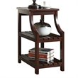 Pemberly Row Set of 2 Contemporary 2-Shelf Wooden End Tables in Espresso
