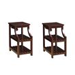 Pemberly Row Set of 2 Contemporary 2-Shelf Wooden End Tables in Espresso