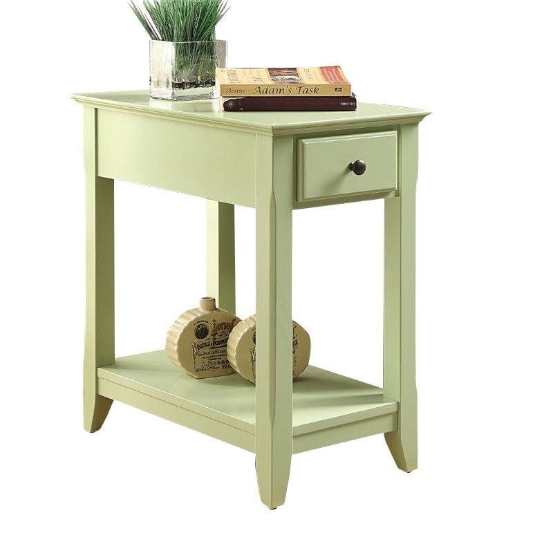 Pemberly Row Set of 2 Contemporary End Tables in Light Green