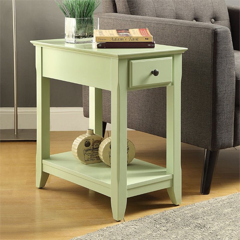 Pemberly Row Set of 2 Contemporary End Tables in Light Green
