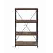 Pemberly Row Set of 2 4-Shelf Wooden Bookcases in Weathered Oak